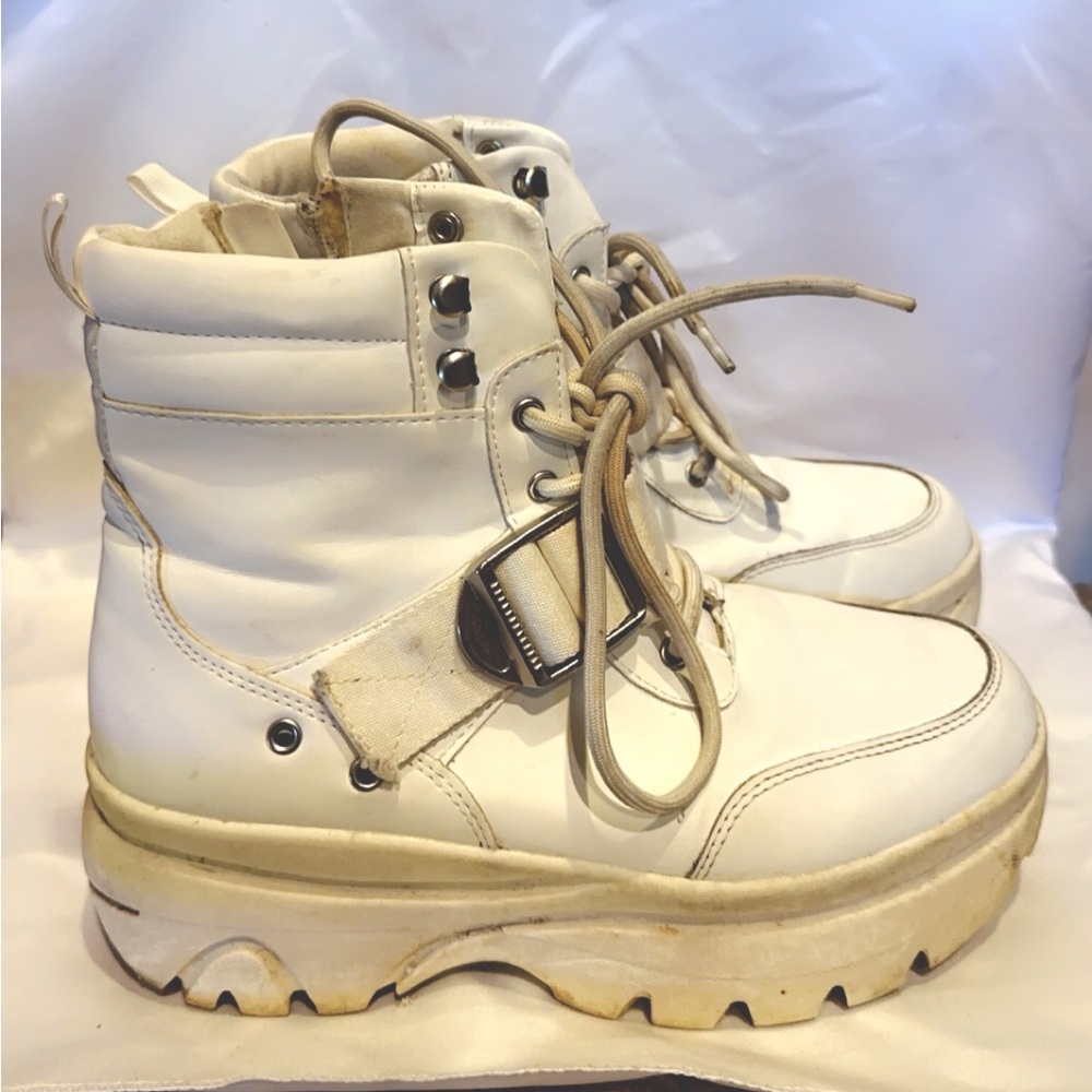 White Steve Madden Sneaker Boots